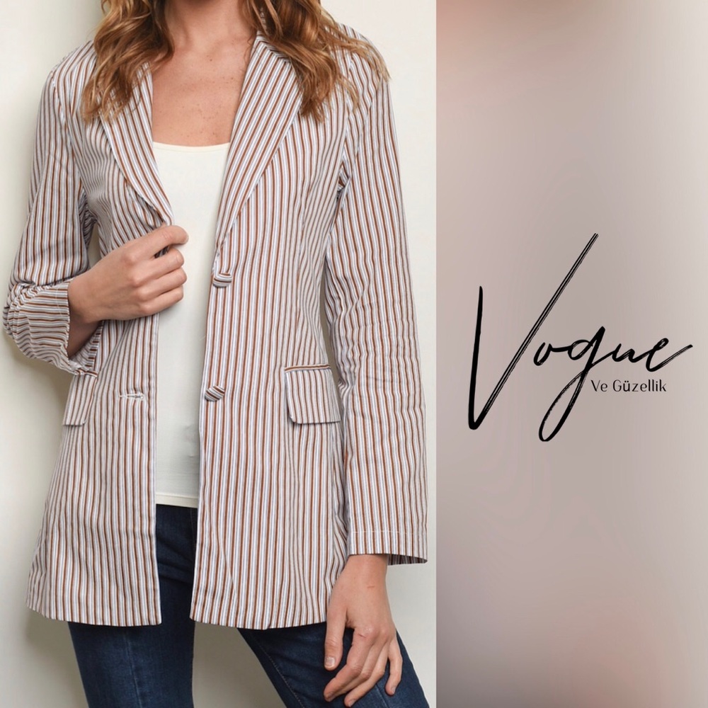 Taupe Stripes Blazer